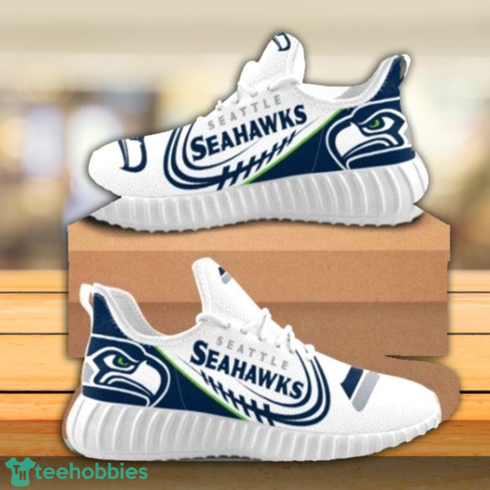 Seattle Seahawks NFL Teams Football White Running Walking Shoes Reze Sneakers Product Photo 1