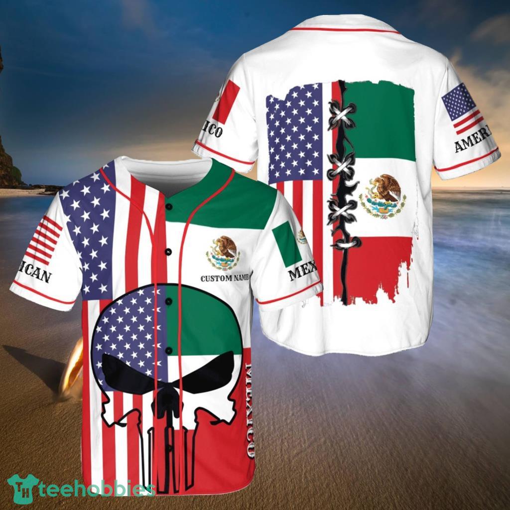 Skull Mexico American Baseball Jerseys  Shirt - Skull Mexico American Baseball Jerseys  Shirt