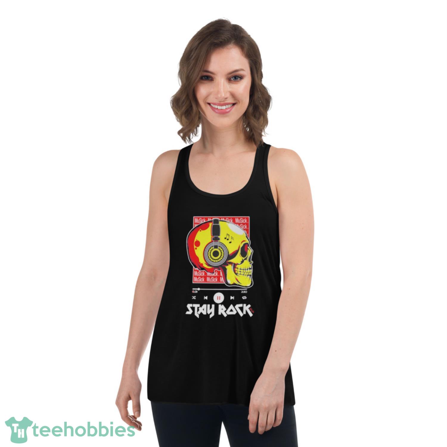 Skull Musick Stay Rock 2023 Shirt - Womens Flowy Racerback Tank Skull Musick Stay Rock 2023 Shirt - Womens Flowy Racerback Tank