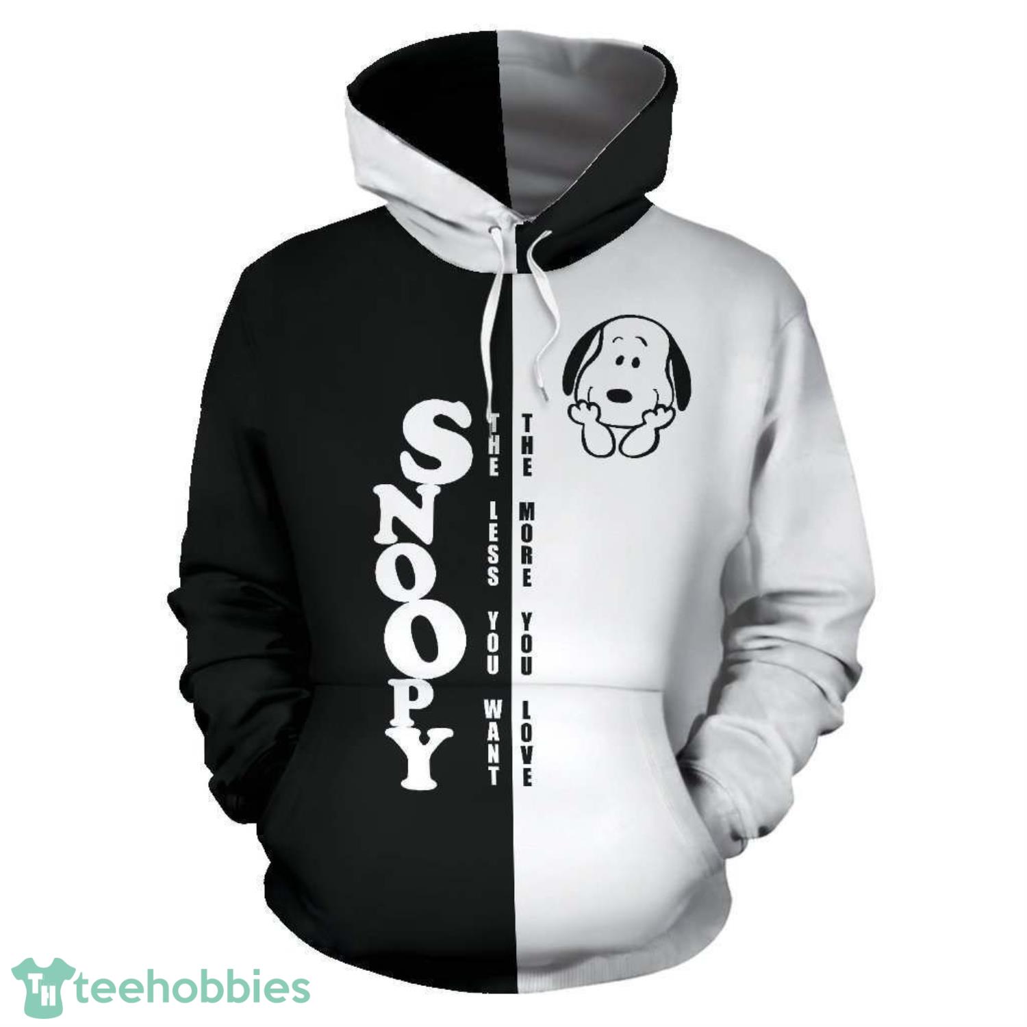 Snoopy Black And White Snoopy Lover 3D Hoodie Product Photo 1