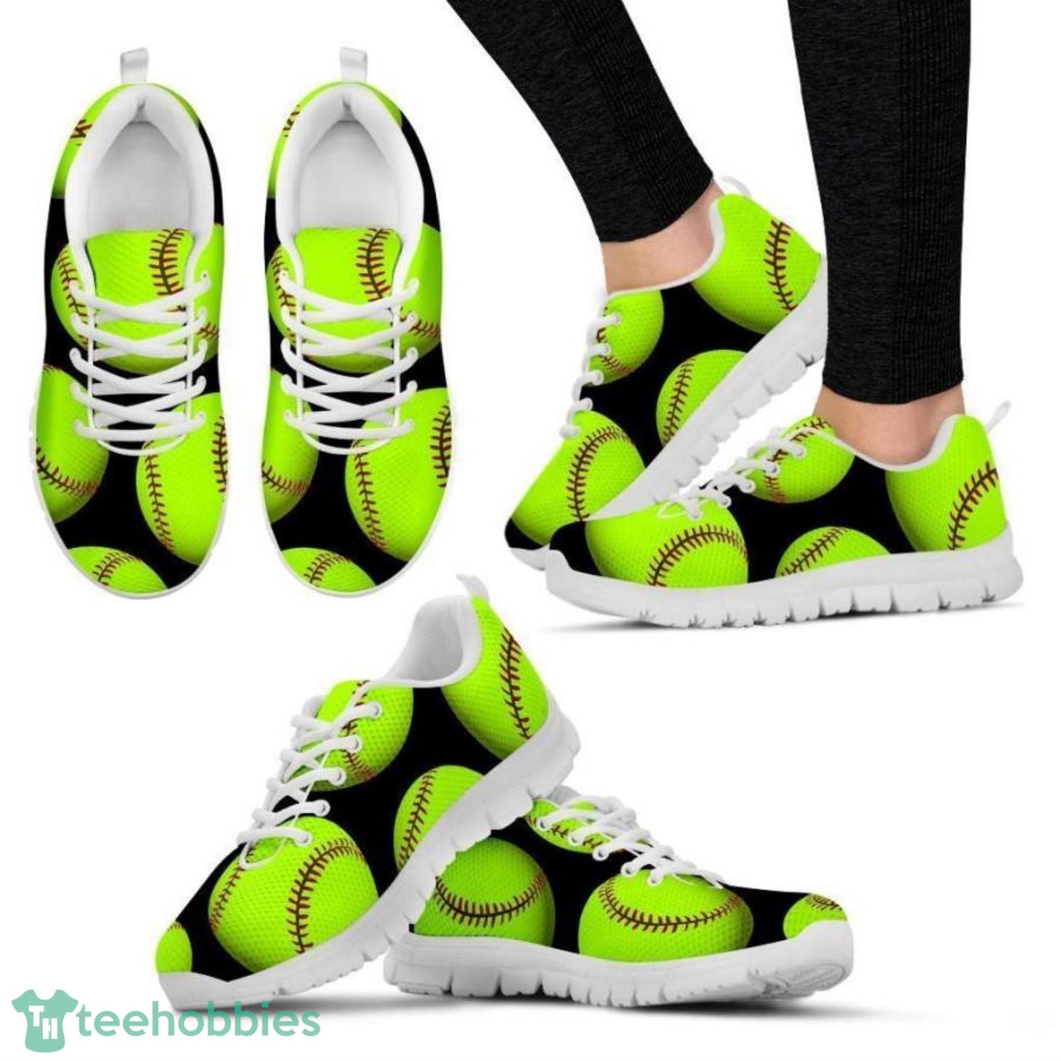 Softball Pattern Sneakers Shoes For Men And Women Product Photo 1