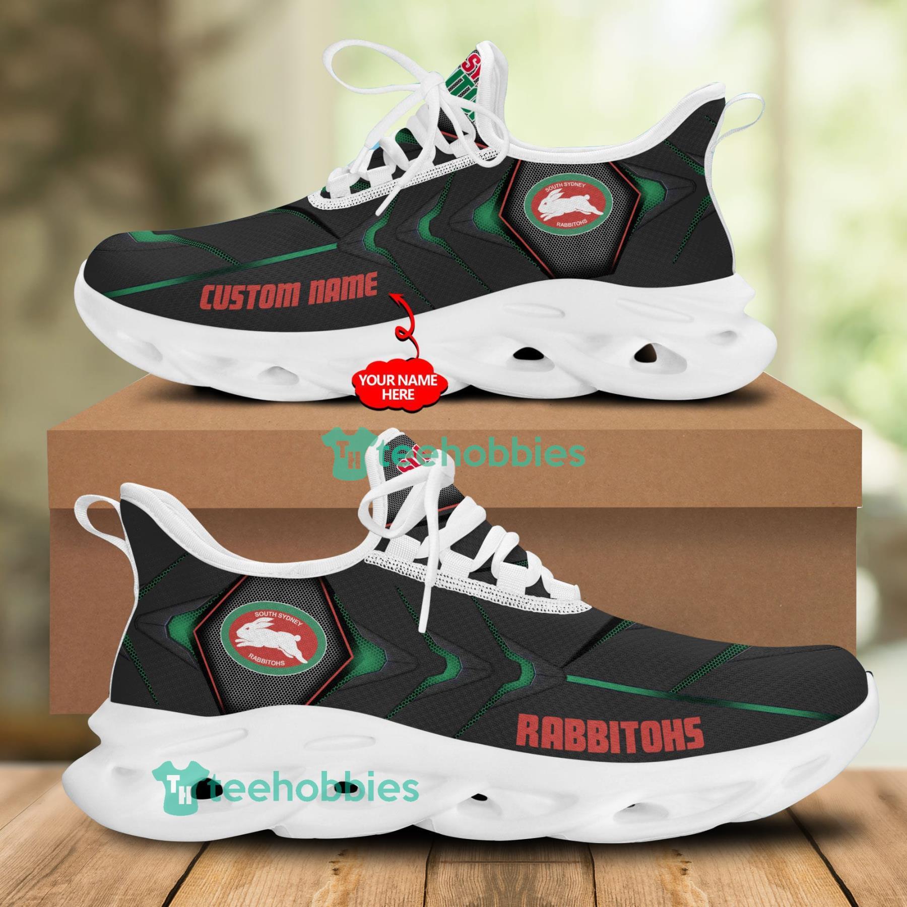 South Sydney Rabbitohs NRL Custom Name Sneakers Max Soul Shoes For Men And Women Product Photo 1
