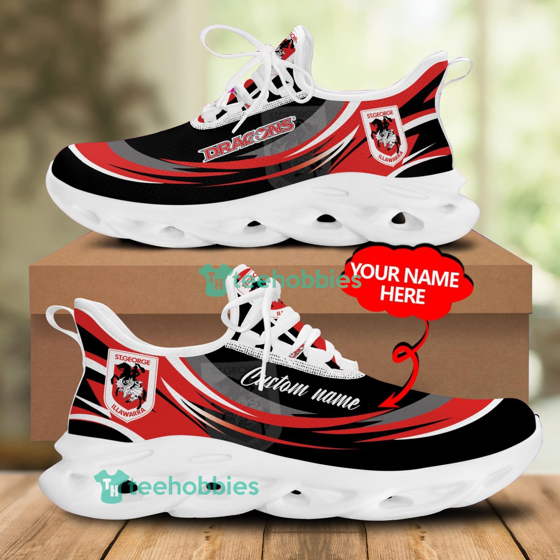 St. George Illawarra Dragons 3D Personalized Name Sneakers Max Soul Shoes For Men And Women Product Photo 1