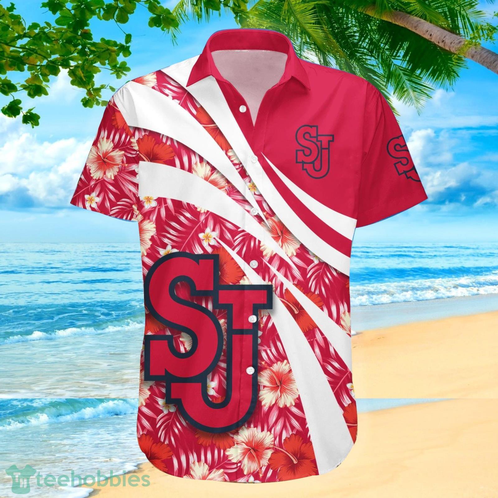 St. John’s Red Storm NCAA Hibiscus Tropical Flower Hawaiian Shirt Product Photo 1 St. John’s Red Storm NCAA Hibiscus Tropical Flower Hawaiian Shirt Product Photo 1