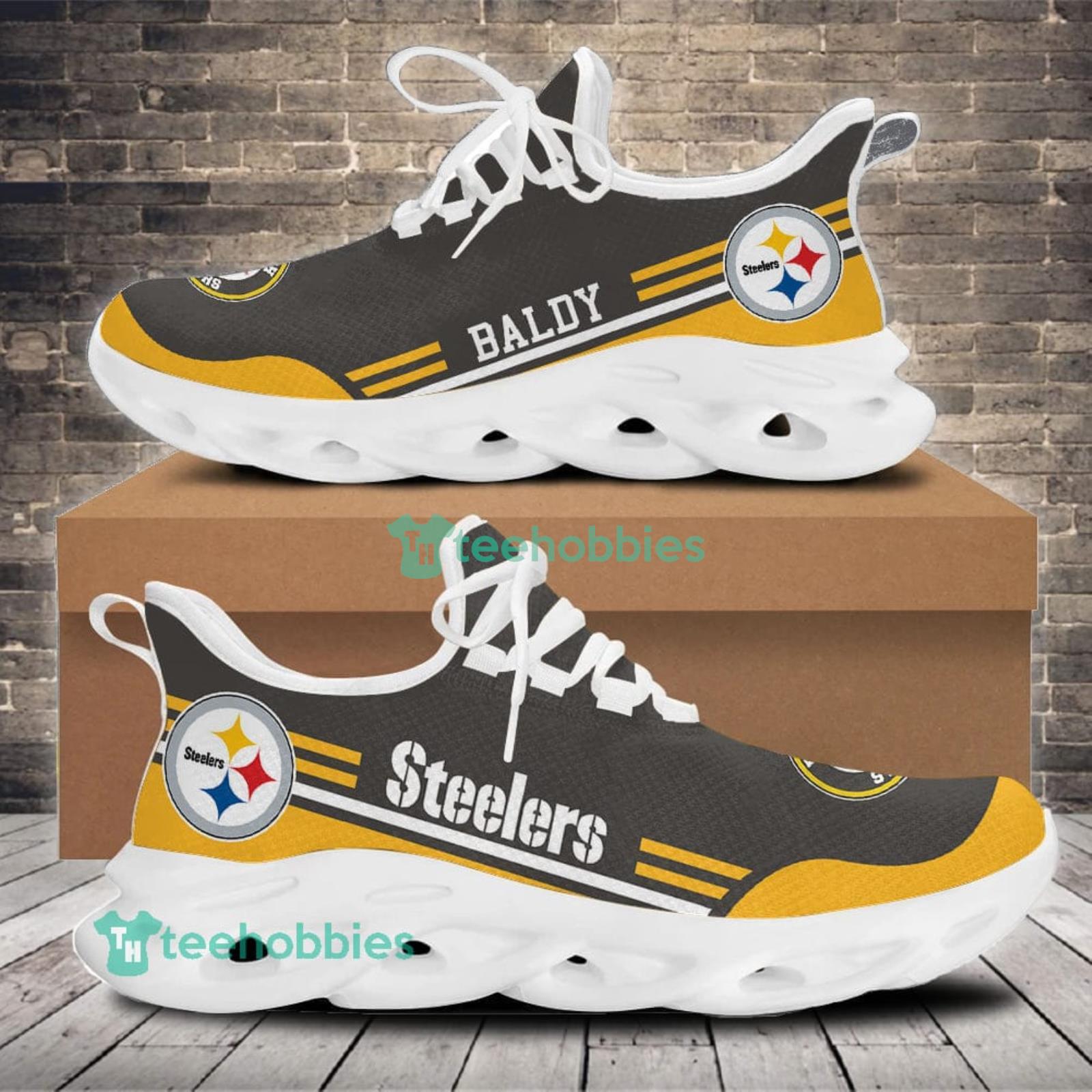 Pittsburgh Steelers Logo Running Sneaker Max Soul Shoes In Yellow