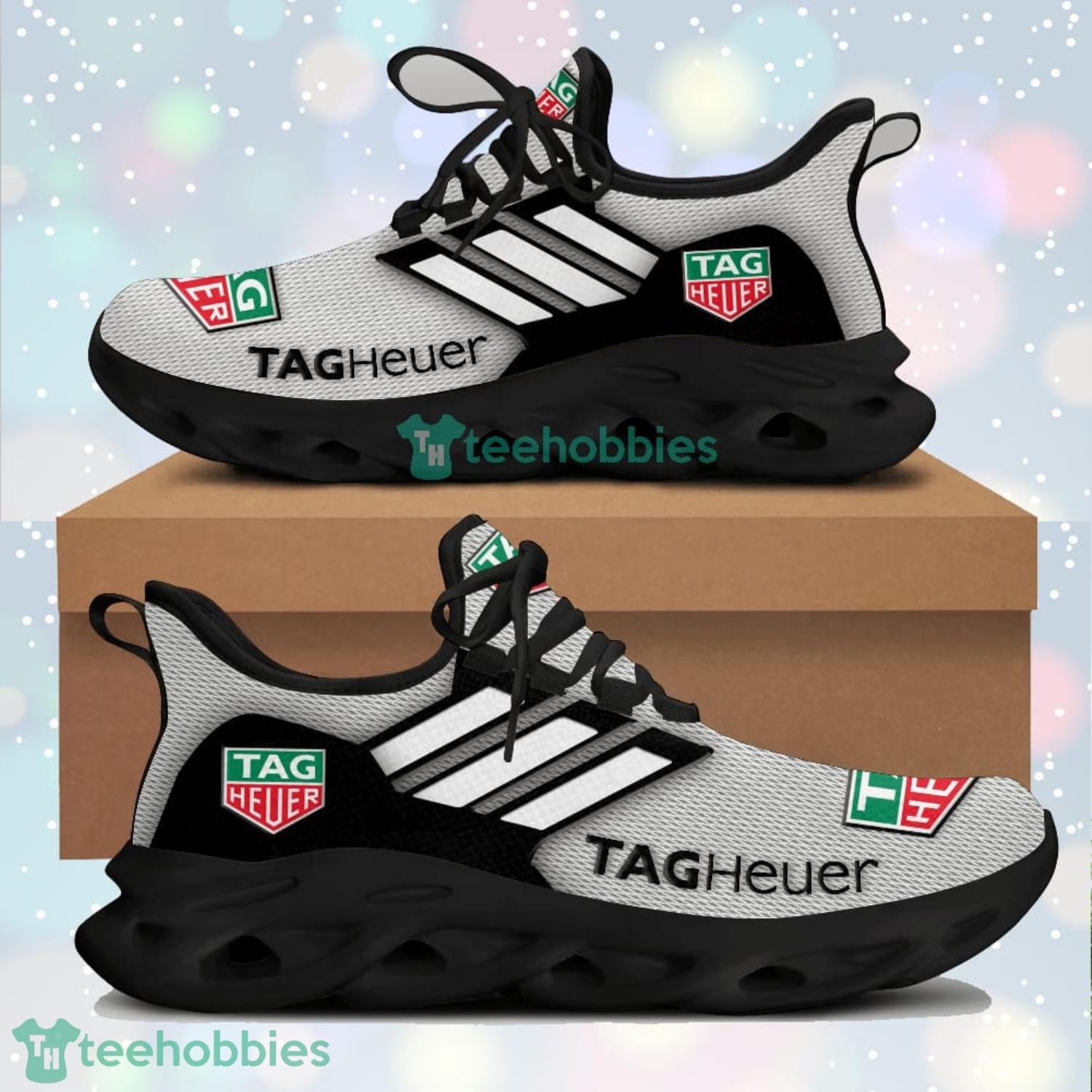 Tag Heuer White Striped Grey Max Soul Shoes Running Sneaker For