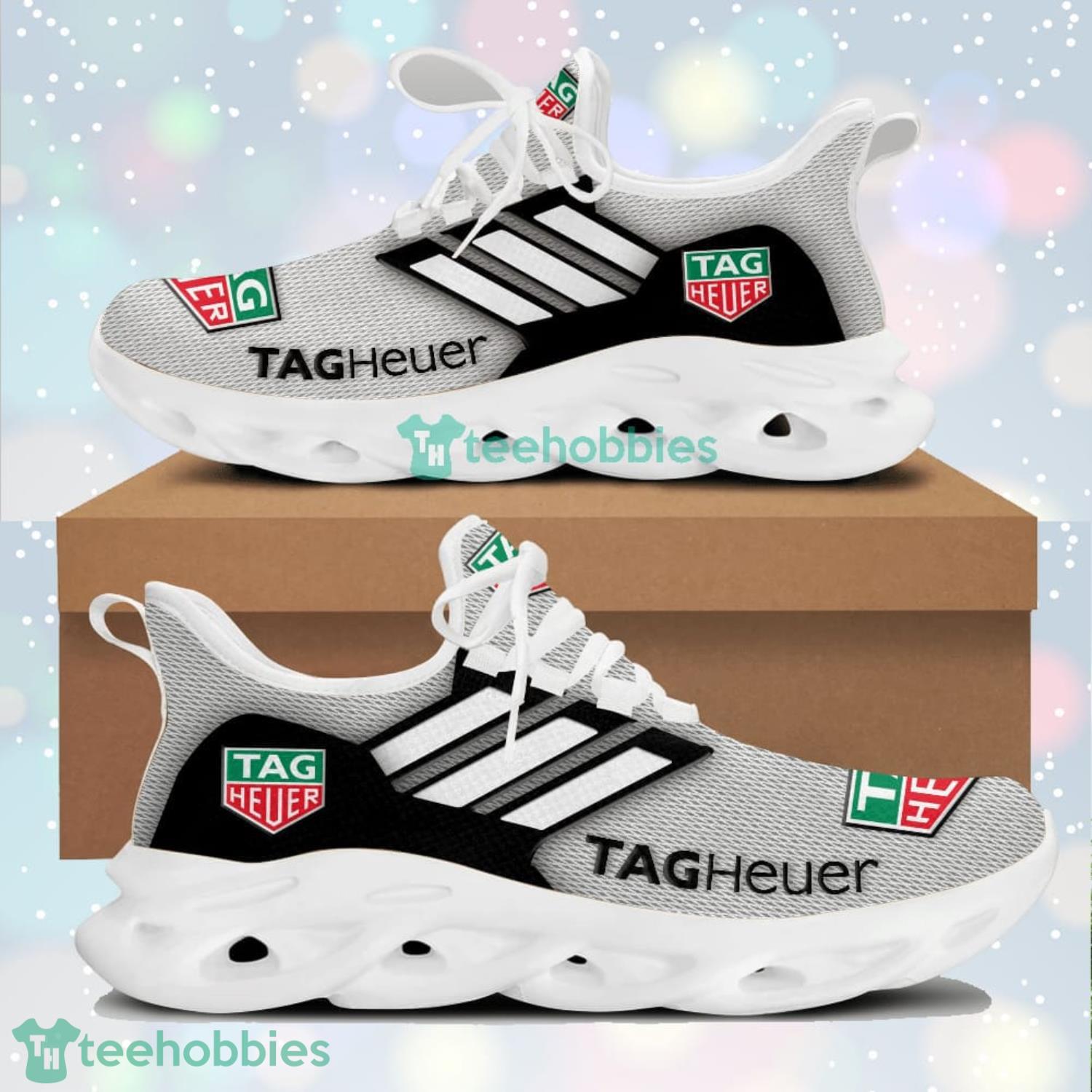 Tag Heuer White Striped Grey Max Soul Shoes Running Sneaker