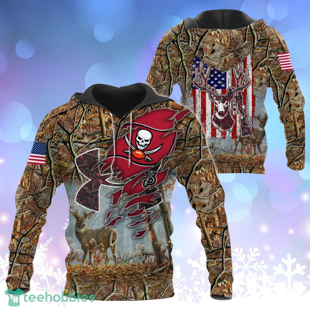 Tampa Bay Buccaneers NFL Football Camo Hunting Flag Hoodie 3D All Over Print - Tampa Bay Buccaneers NFL Football Camo Hunting Flag Hoodie 3D All Over Print