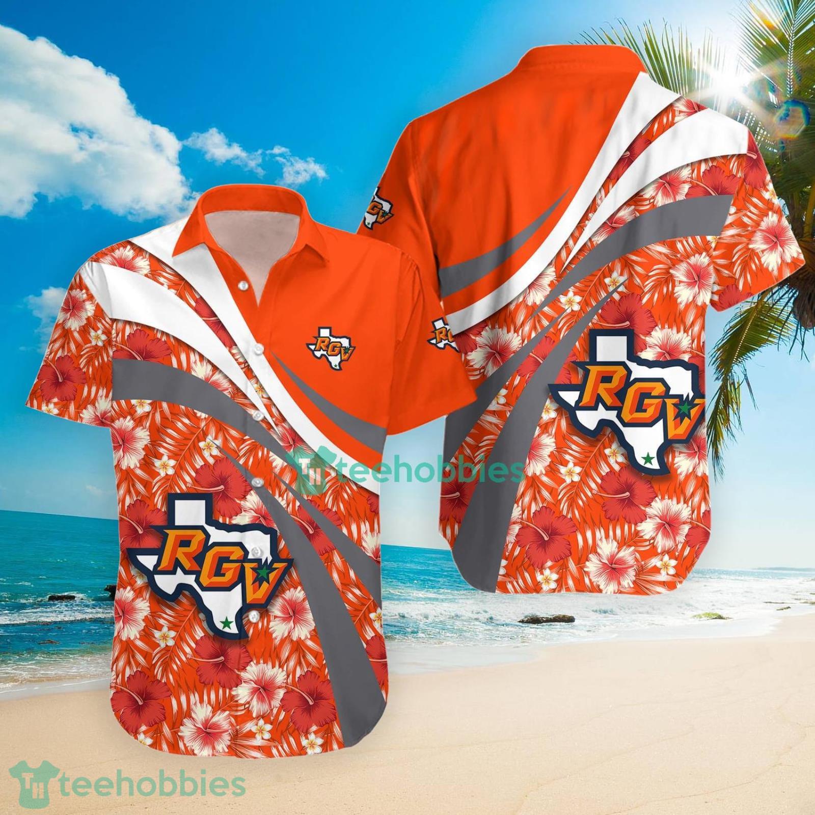 Texas-Rio Grande Valley Vaqueros NCAA Hibiscus Tropical Flower Hawaiian Shirt Product Photo 3 Texas-Rio Grande Valley Vaqueros NCAA Hibiscus Tropical Flower Hawaiian Shirt Product Photo 3