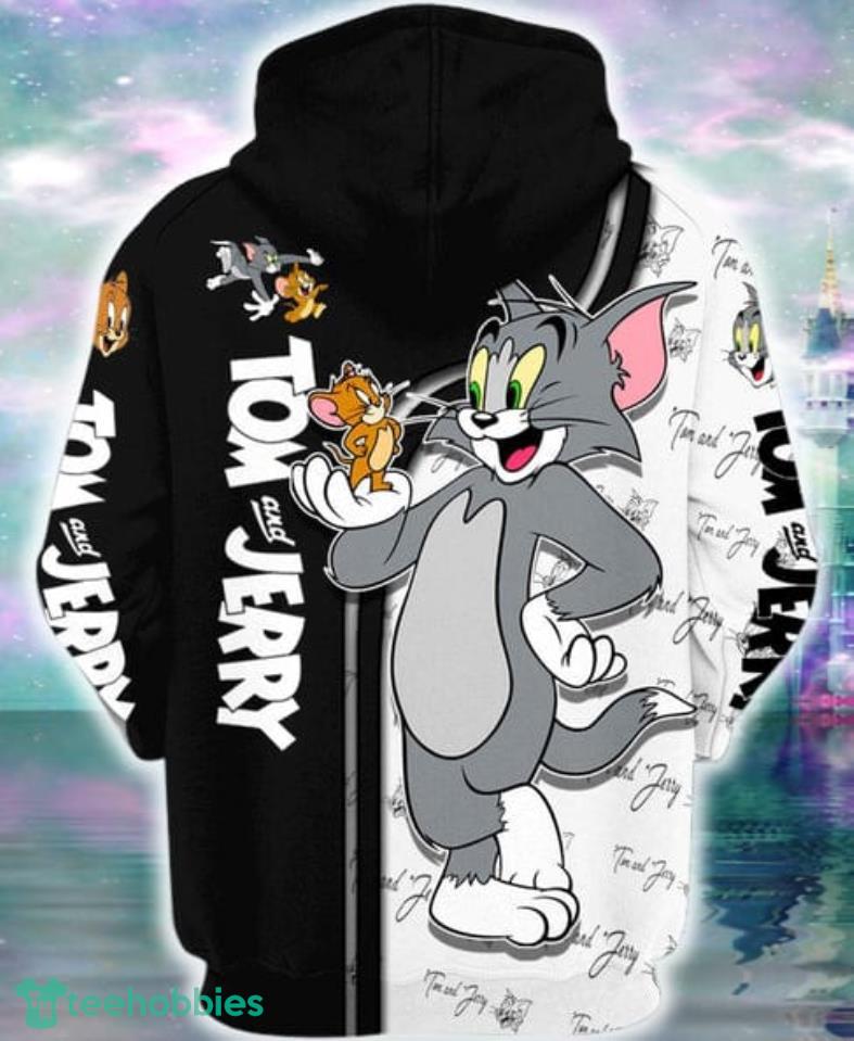 Buy Men's Black Tom & Jerry Graphic Printed Oversized Hoodie