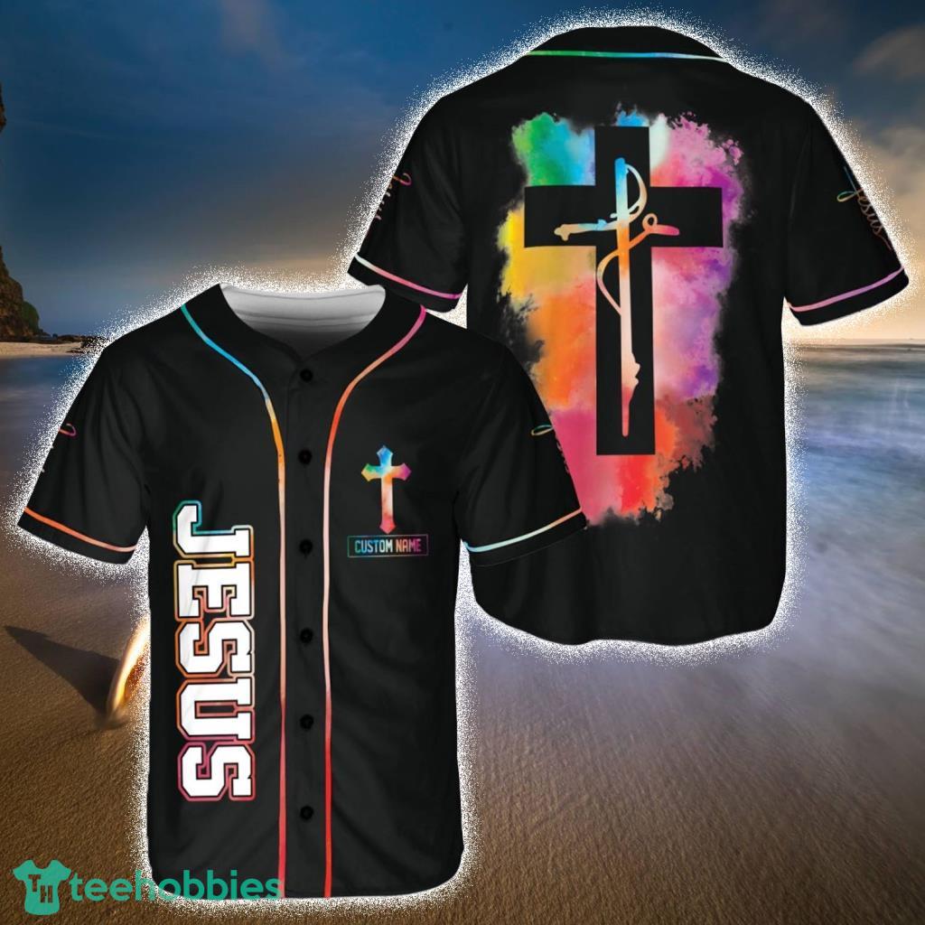 Tree Cross Jesus Colorful Baseball Jerseys  Shirt - Tree Cross Jesus Colorful Baseball Jerseys  Shirt