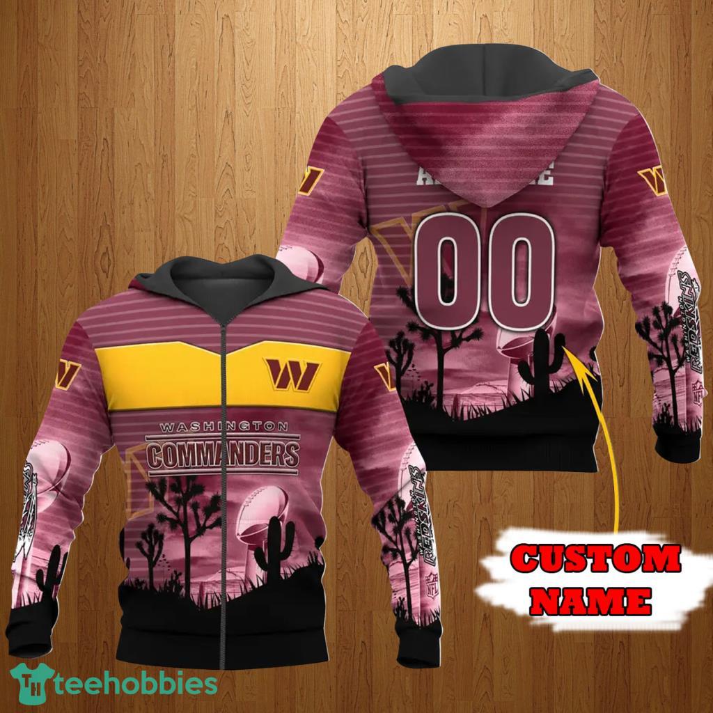 Washington Commanders NFL Teams Custom Name Monsters Hoodie 3D For