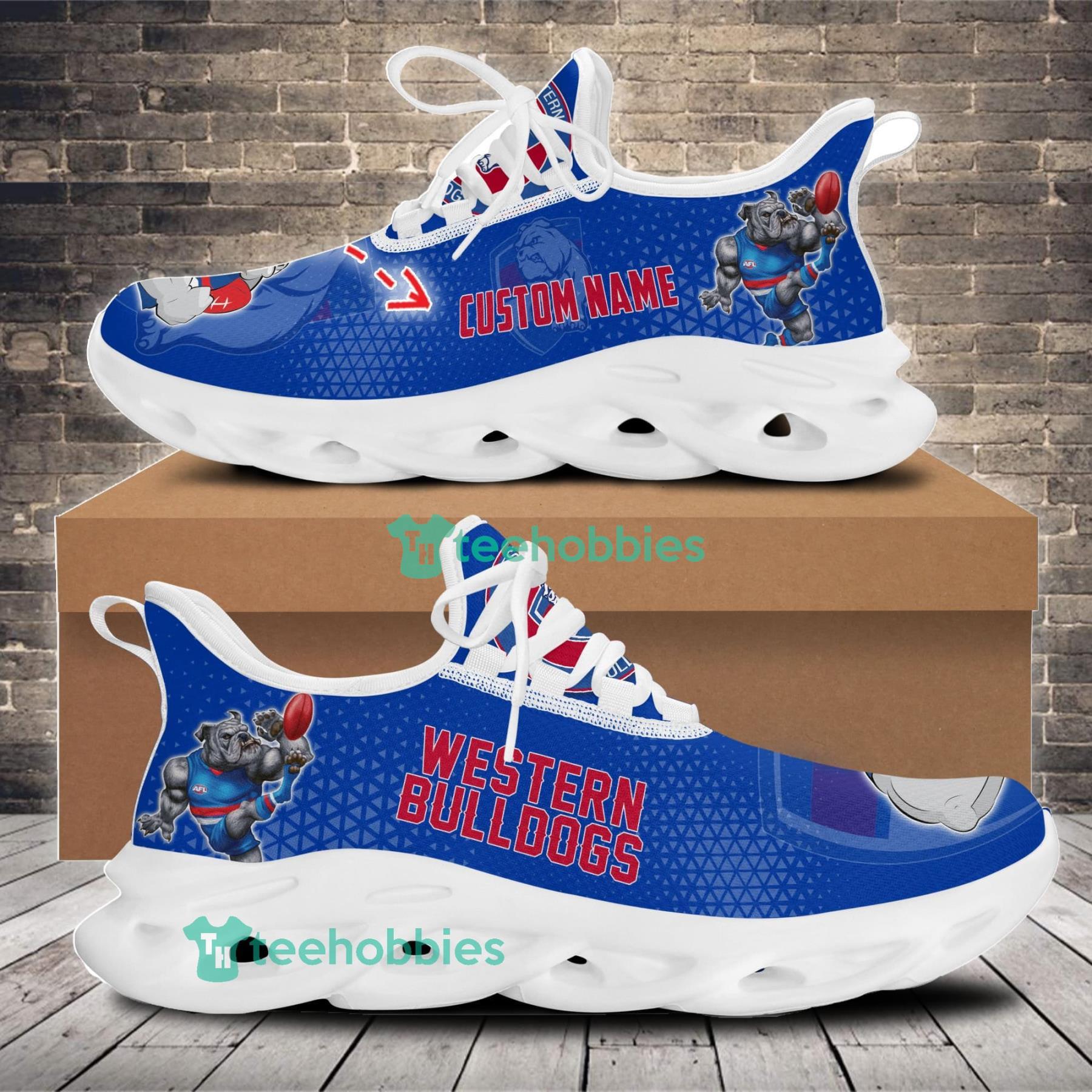 Western Bulldogs Mascot Custom Name Sneakers Max Soul Shoes For Men And Women Afl Sneakers Product Photo 1