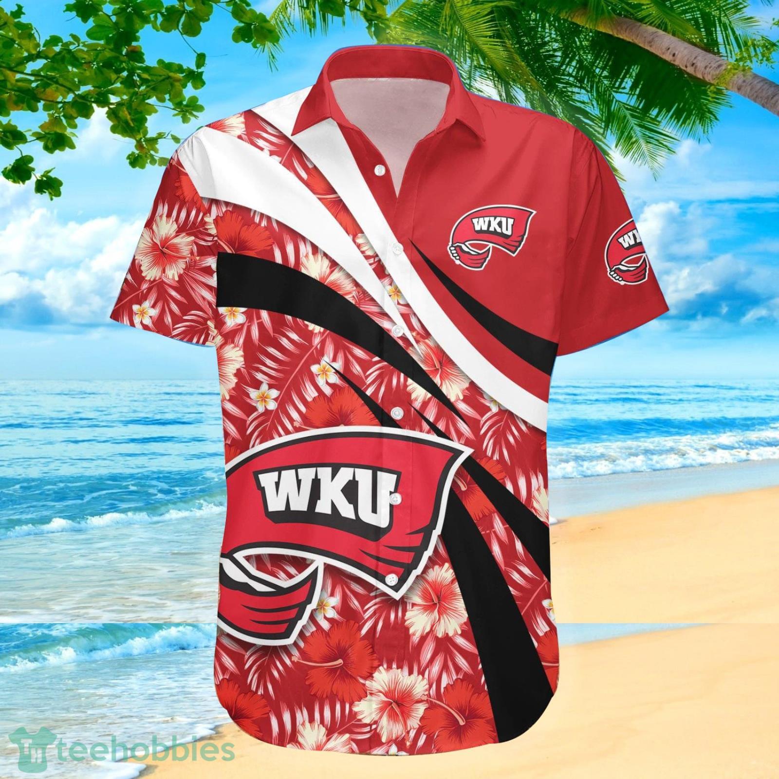 Western Kentucky Hilltoppers NCAA Hibiscus Tropical Flower Hawaiian Shirt Product Photo 2 Western Kentucky Hilltoppers NCAA Hibiscus Tropical Flower Hawaiian Shirt Product Photo 2