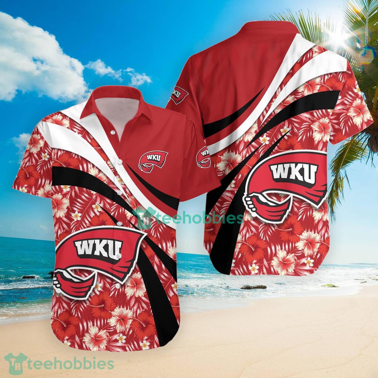 Western Kentucky Hilltoppers NCAA Hibiscus Tropical Flower Hawaiian Shirt image Western Kentucky Hilltoppers NCAA Hibiscus Tropical Flower Hawaiian Shirt Product Photo 3