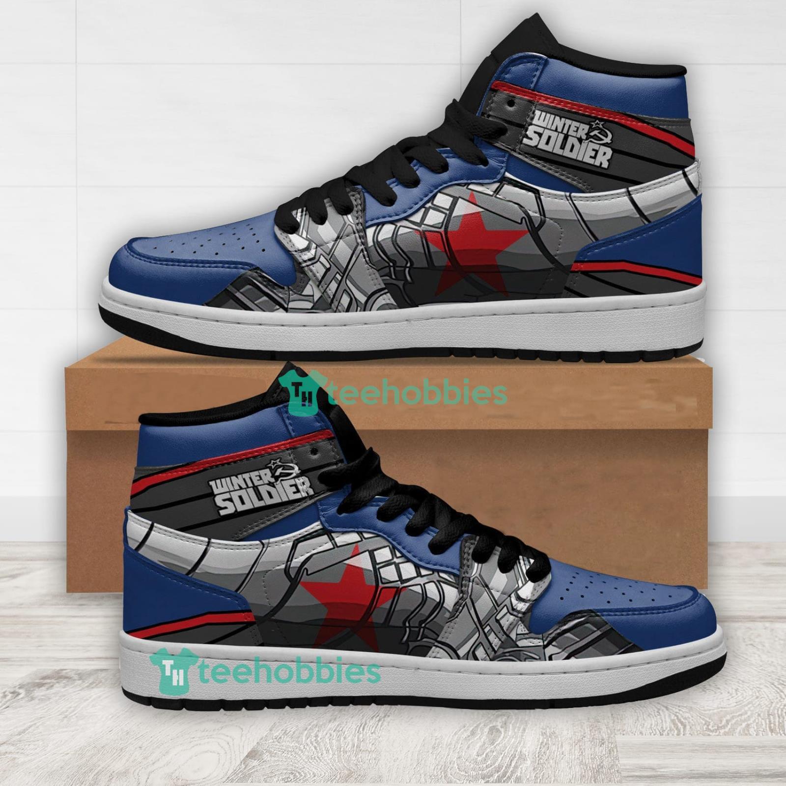 Winter Soldier Air Jordan Hightop Shoes Sneakers For Men And Women Super Heroes Sneakers Product Photo 1