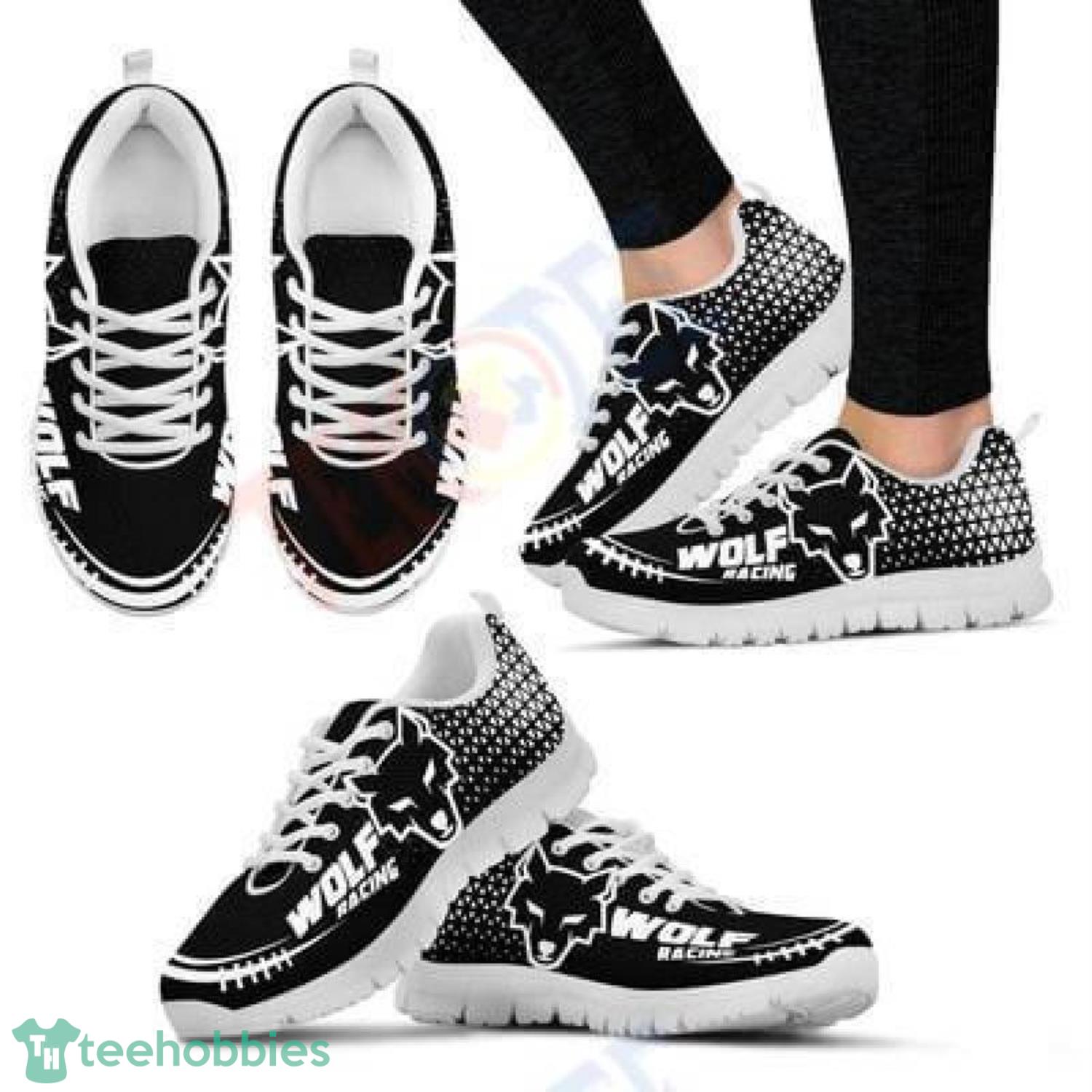 Wolf Racing Geometric Black Sneakers Shoes For Men Women Product Photo 1