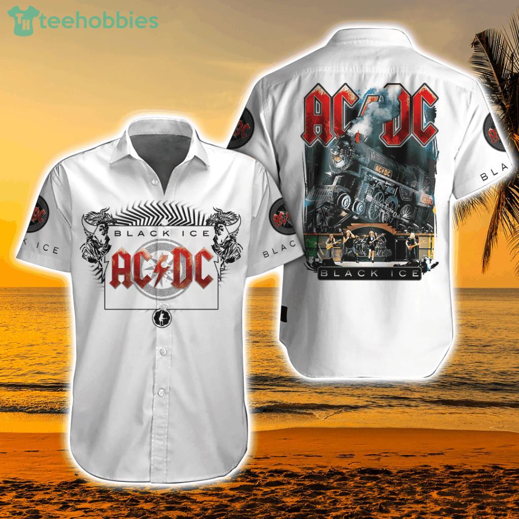 ACDC Band Rock Music White Hawaiian Shirt - ACDC Band Tshirt Hawaiian Shirt Hoodie Rock Music 3D Apparels Vintage Rock