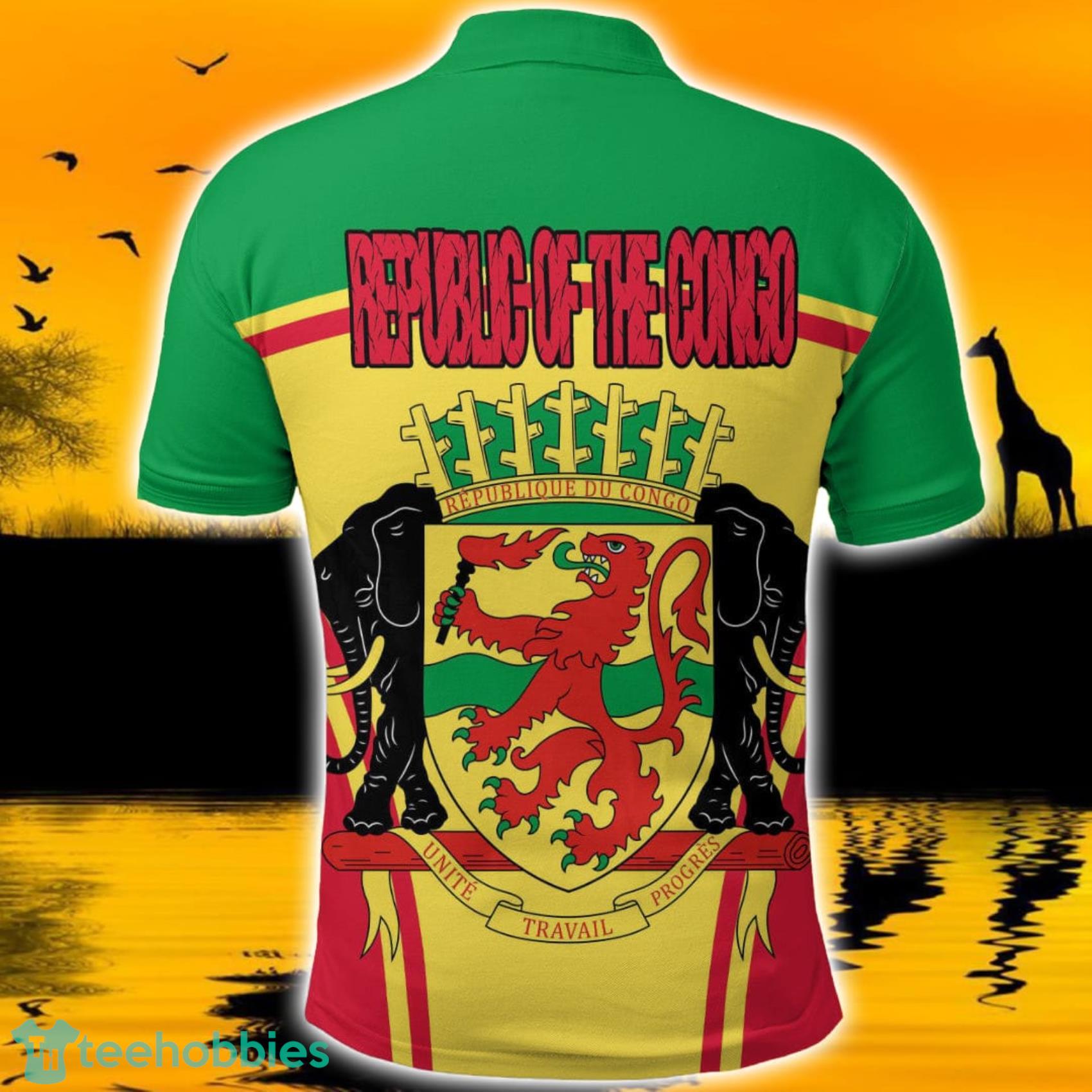Africa Zone Design Republic Of The Congo Active Flag Polo Shirt For Men And Women image Africa Zone Design Republic Of The Congo Active Flag Polo Shirt For Men And Women Product Photo 2