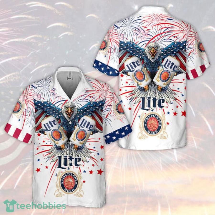 Aloha Fireworks Independence Day Eagle Miller Lite Hawaii Shirt Product Photo 1