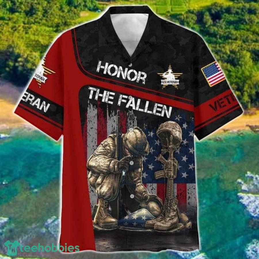 American Flag Honor The Fallen Veteran Hawaii Shirt Product Photo 1