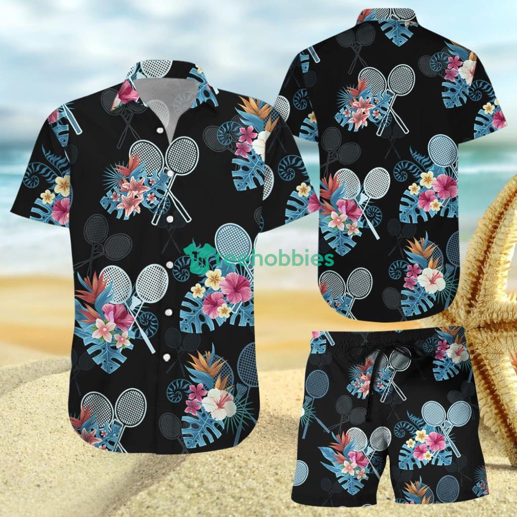 Badminton Shirt Design - Badminton Tropical Pattern Hawaiian Shirt And Short - Badminton Shirt Design - Badminton Tropical Pattern Hawaiian Shirt And Short