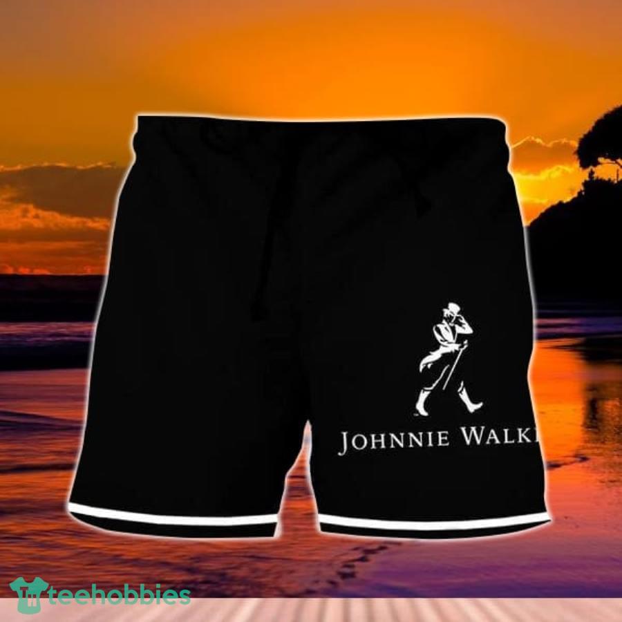 Basic Printed Black Johnnie Walker Shorts Product Photo 1