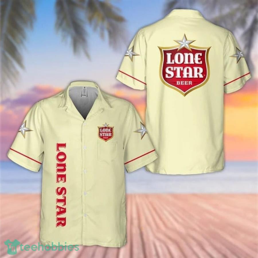 Basic Printed Lone Star Beer Hawaii Shirt Product Photo 1