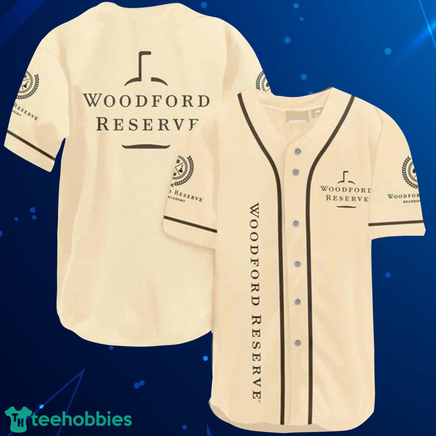 Beige Woodford Reserve Baseball Jersey Shirt Product Photo 1