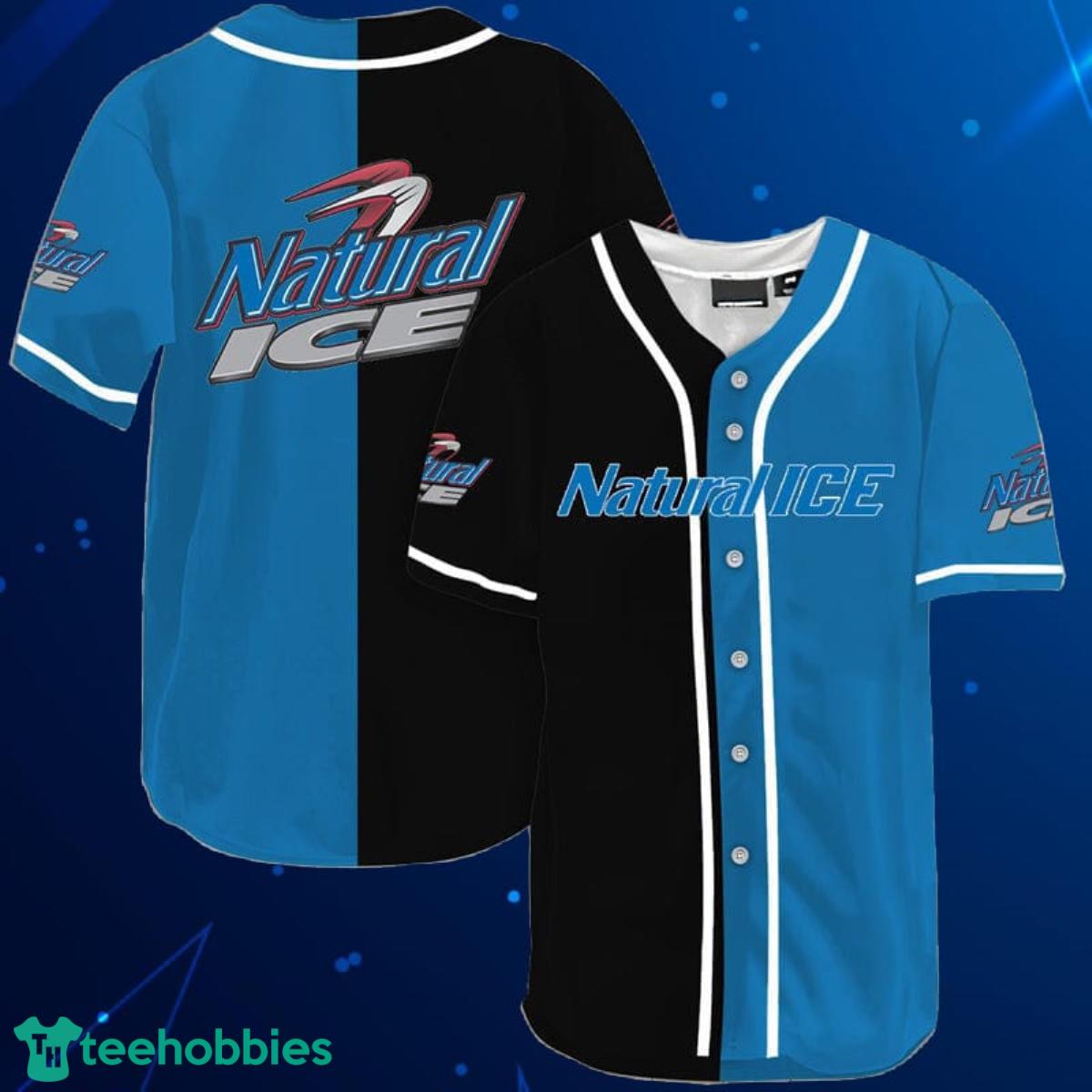 Black And Blue Split Natural Ice Baseball Jersey Shirt Product Photo 1