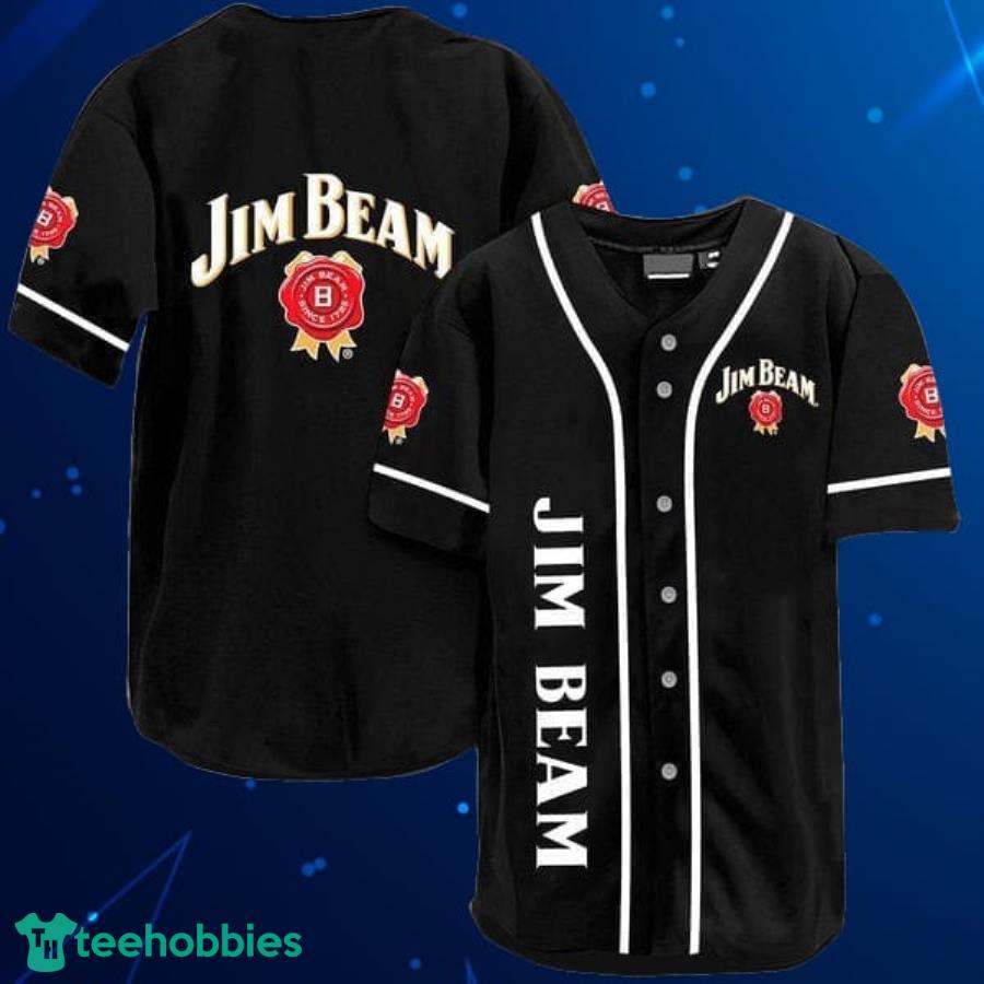 Black Jim Beam Bourbon Whiskey Baseball Jersey Shirt Product Photo 1