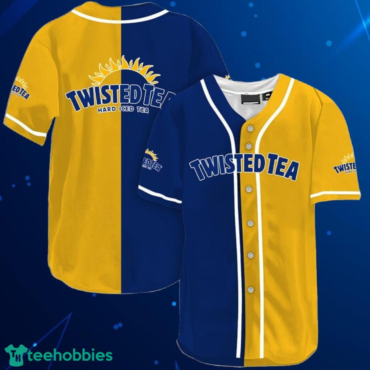 Blue And Split Twisted Tea Baseball Jersey Shirt Product Photo 1