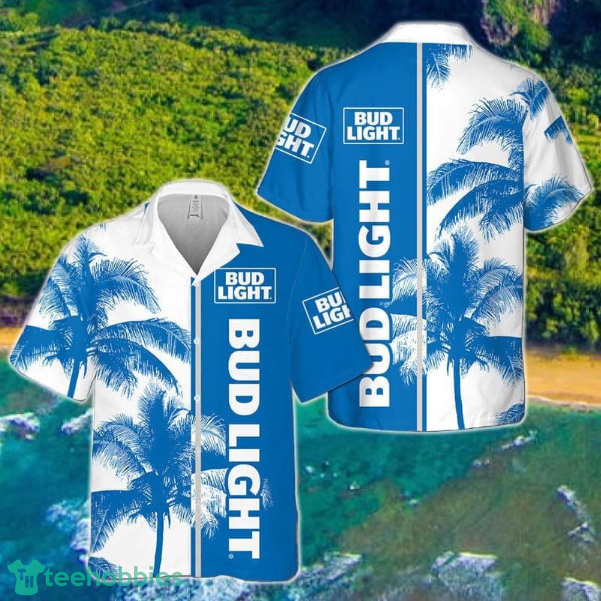 Bud Light Tropical Coconut Trees Hawaiian Shirt Gift Ideas 2023 Product Photo 1