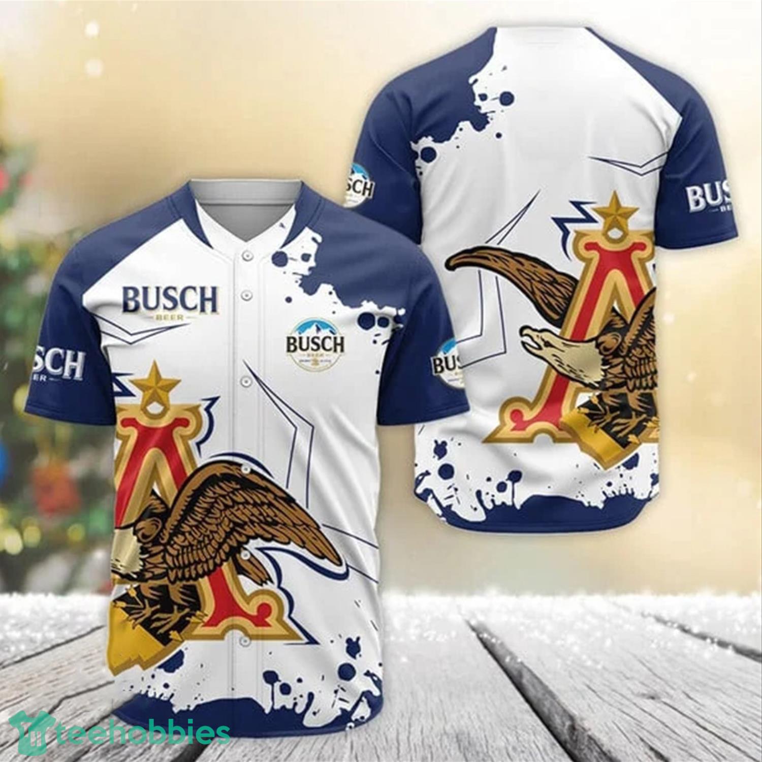 Busch Beer Anheuser Eagle Logo Baseball Jersey Shirt Product Photo 2