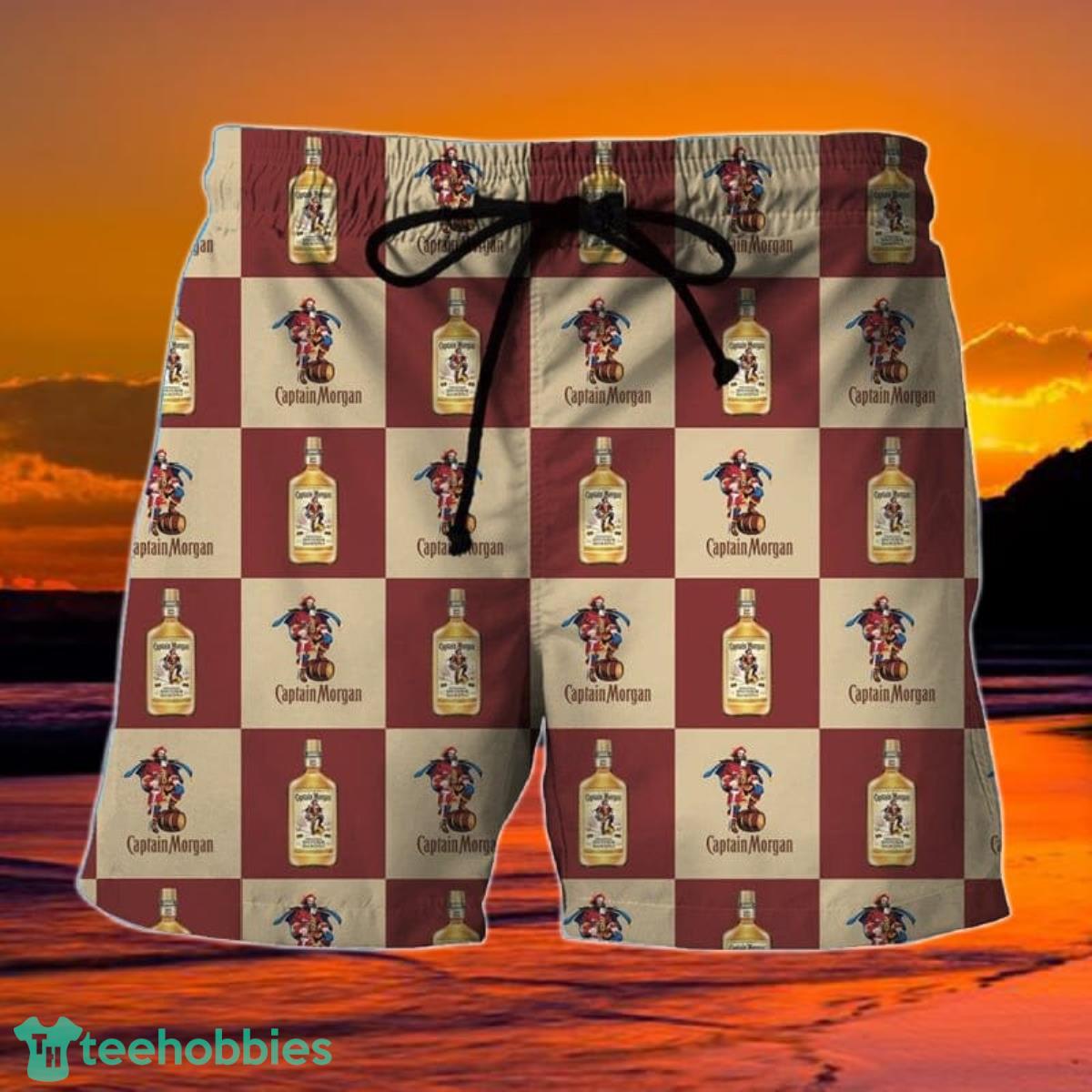Checkerboard Captain Morgan Hawaiian Shorts Product Photo 1