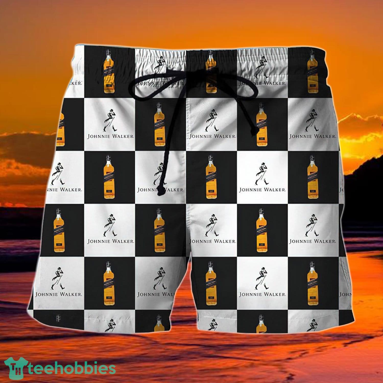 Checkerboard Johnnie Walker Hawaiian Shorts Product Photo 1