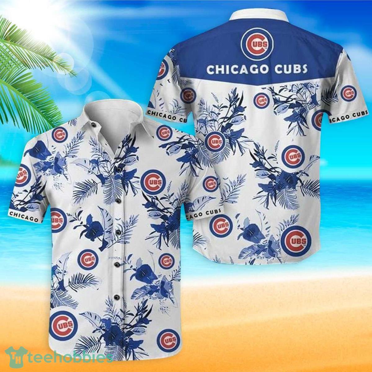 Cubs Hawaiian Shirt Chicago Cubs With Floral Summer Vacation Hawaiian Shirt Product Photo 1
