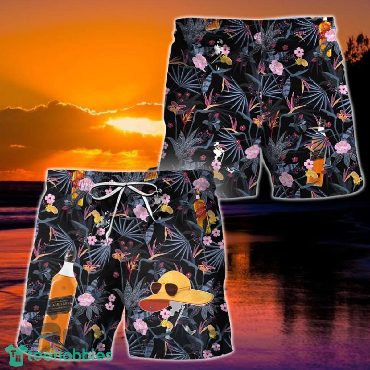 Dark Tropical Johnnie Walker Hawaii Shorts Product Photo 1