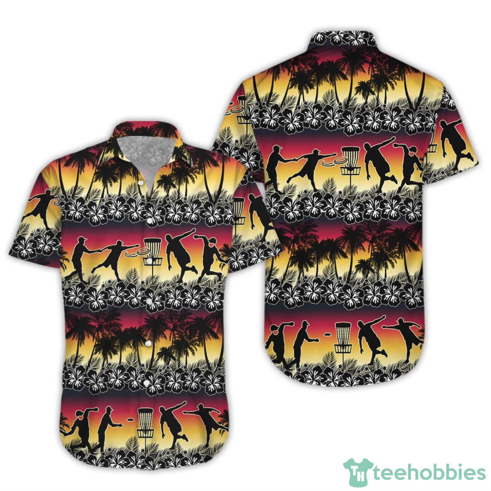 Disc Golf Sunset Coconut Beach Hawaii Shirt And Beach Short image Disc Golf Sunset Coconut Beach Hawaii Shirt And Beach Short Product Photo 3