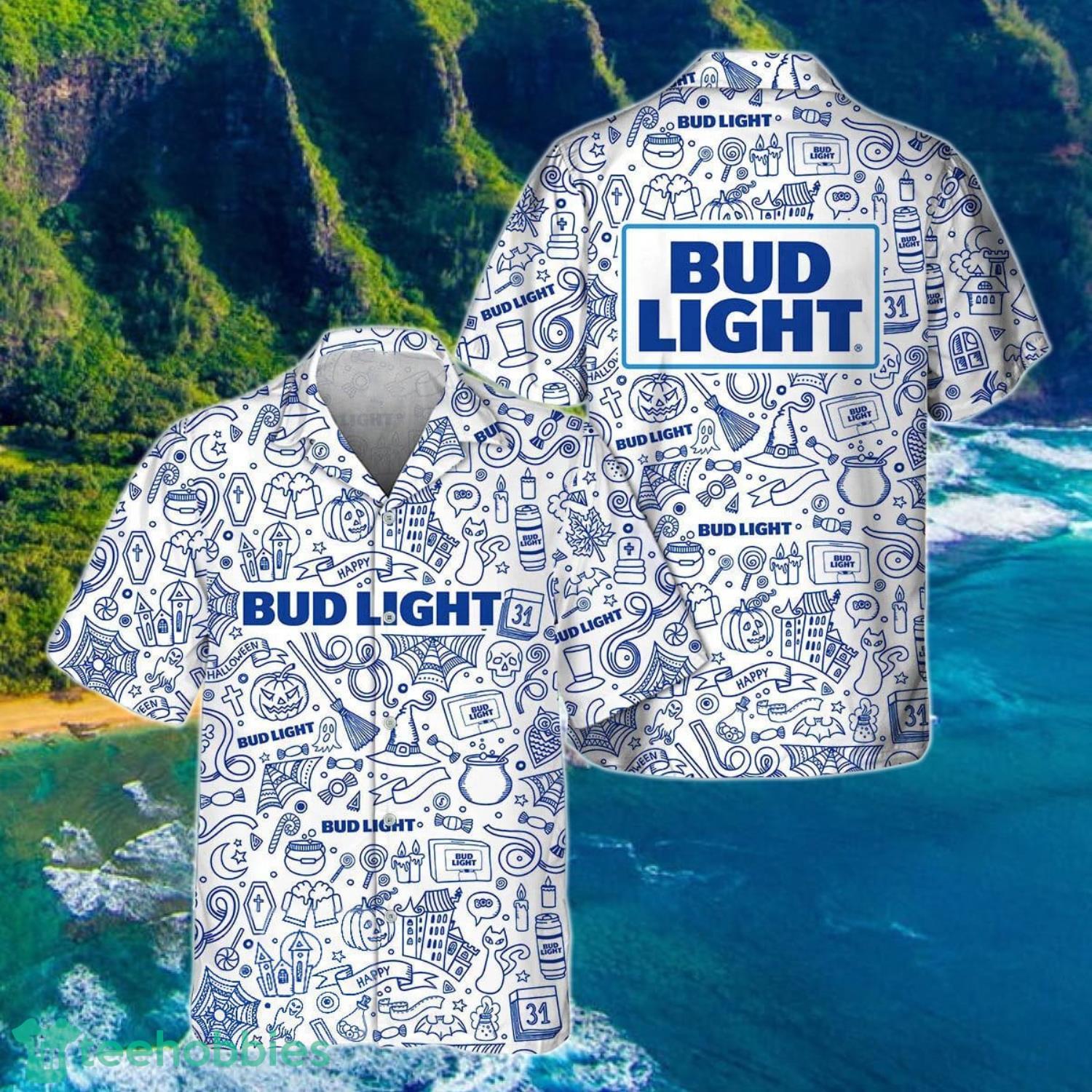Doodle Art Bud Light Hawaiian Shirt Gift Ideas 2023 Product Photo 1