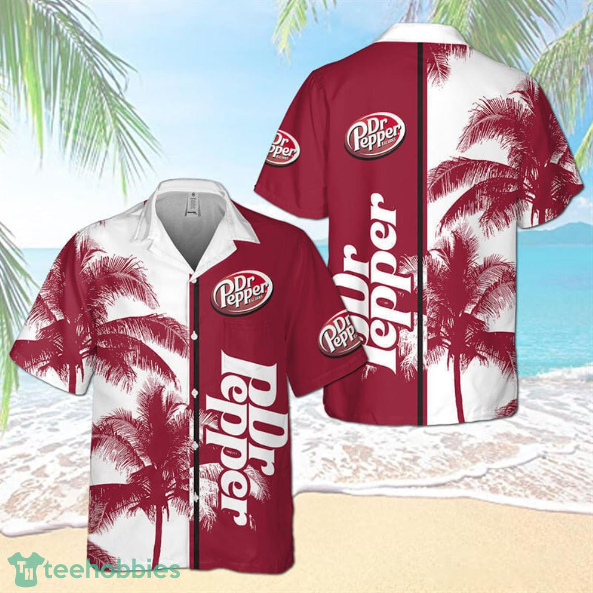 Dr Pepper Tropical Coconut Trees Hawaiian Shirt Product Photo 1