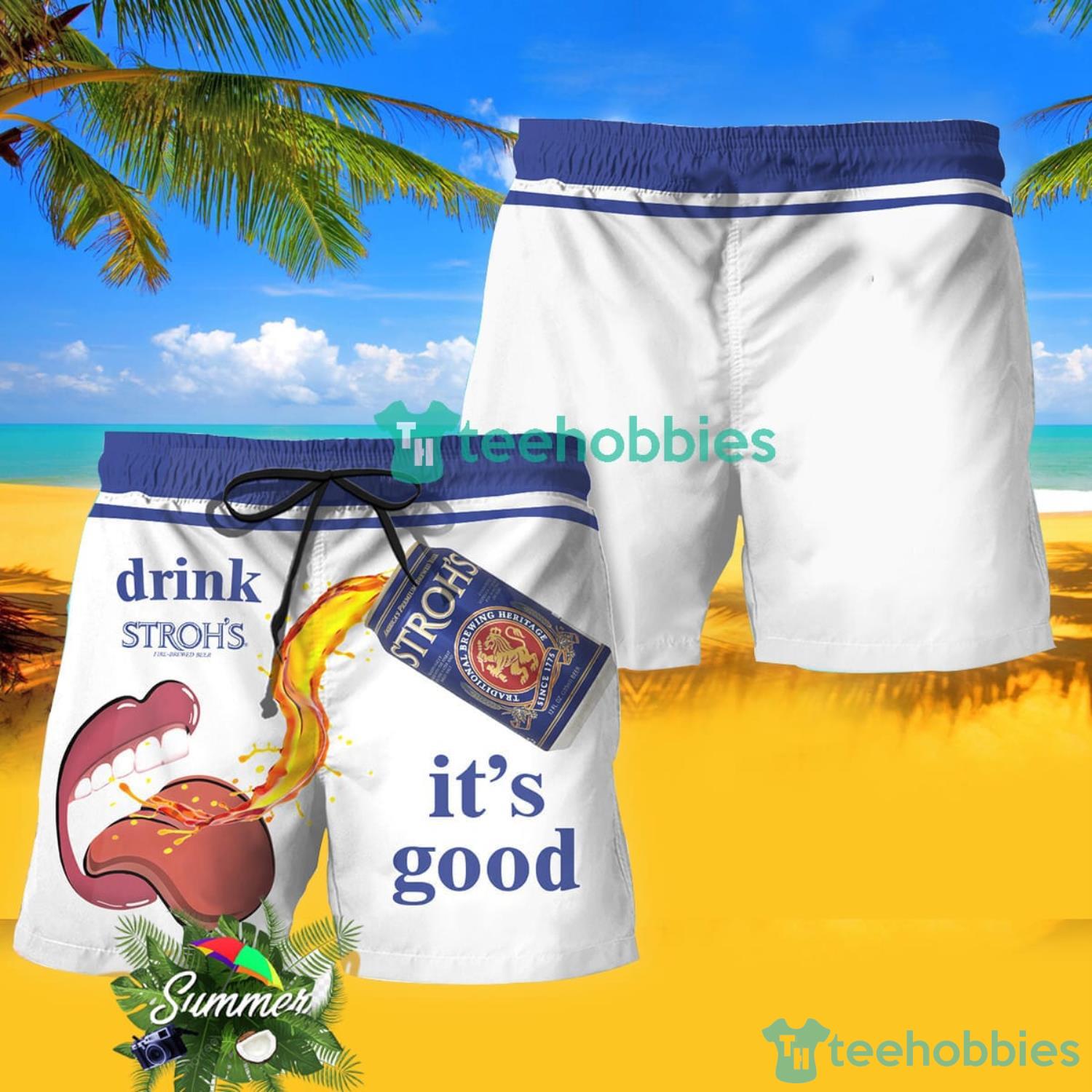 Drink Stroh's It's Good Hawaiian Shorts Gift For Summer Vacation image Drink Stroh's It's Good Hawaiian Shorts Gift For Summer Vacation Product Photo 1