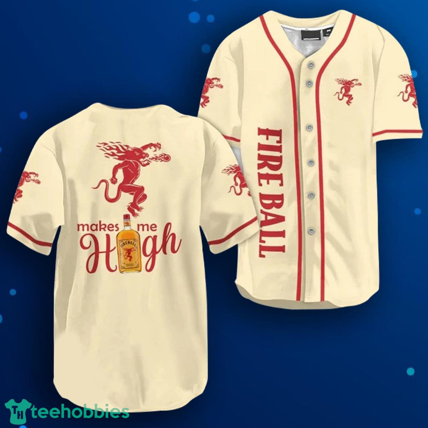 Fireball Whiskey Make Me High Baseball Jersey Product Photo 1