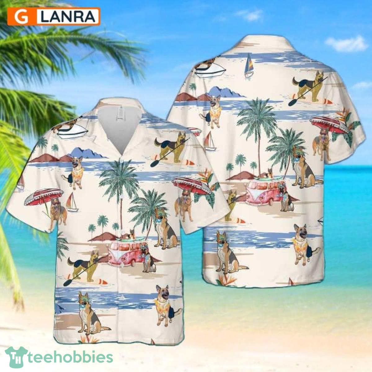 German Shepherd Summer Beach Hawaiian Shirt Product Photo 1