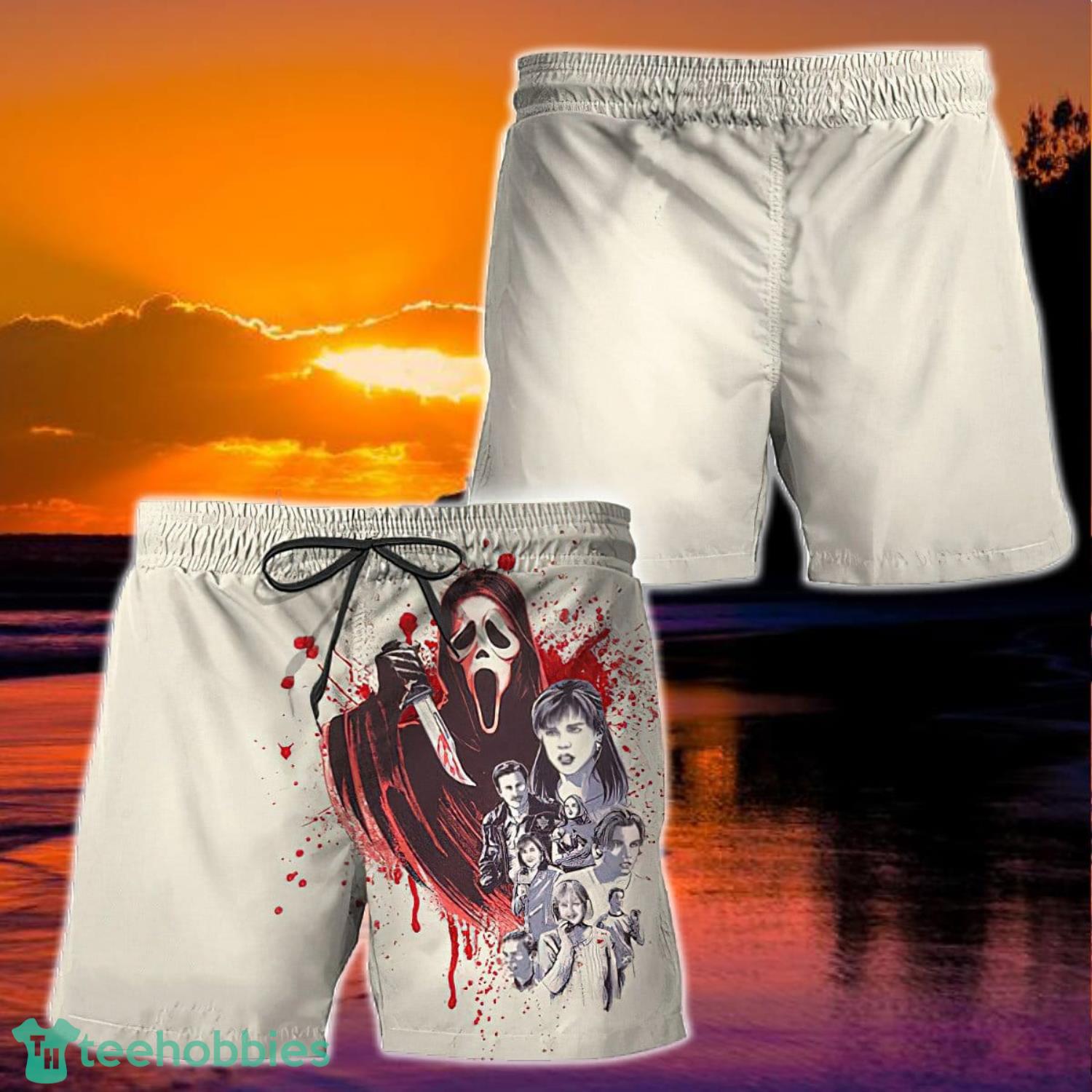 Ghostface Slasher Horror Movie Scream Hawaiian Shorts Product Photo 1