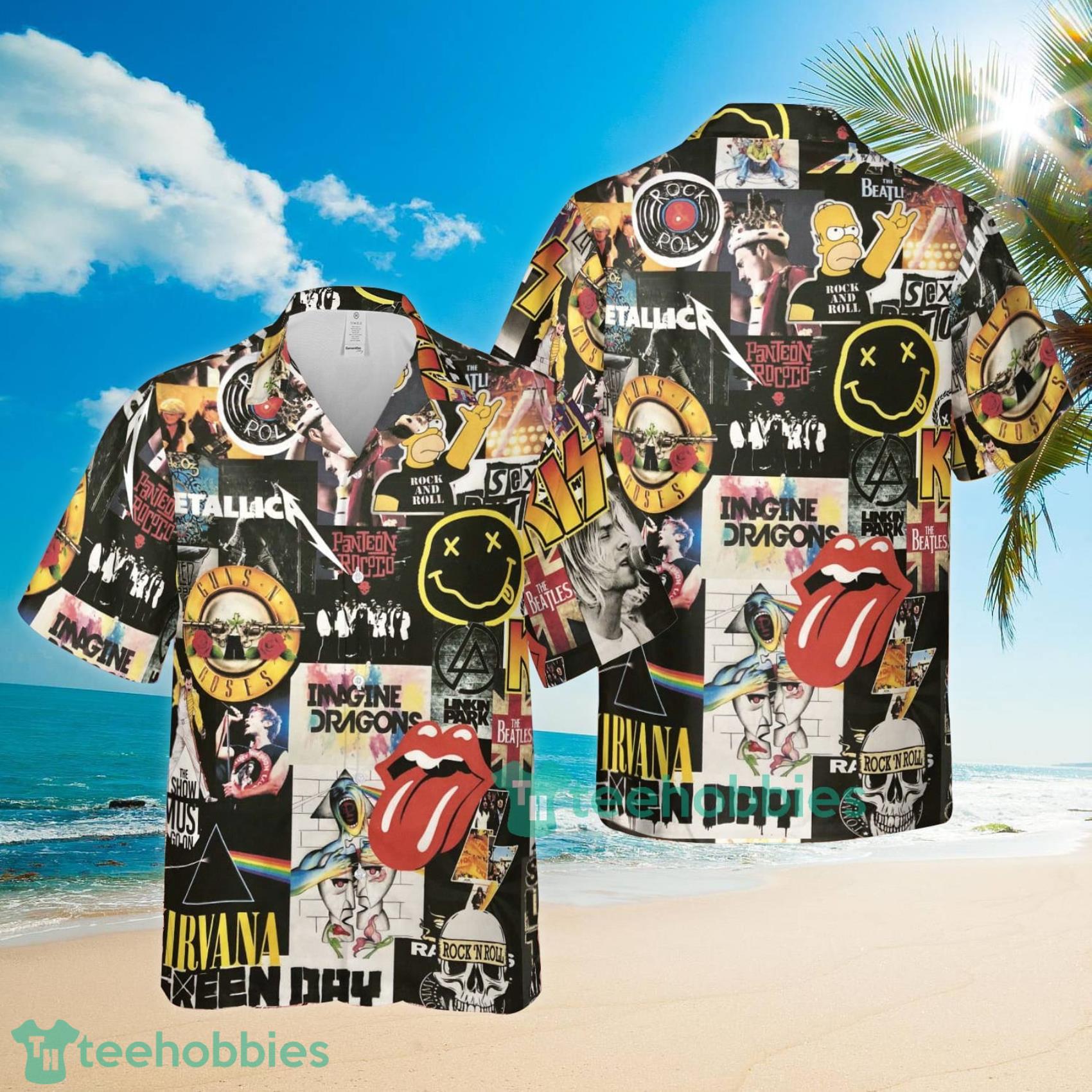 GNR TRS Rock Fans Music Bands Combo Hawaiian Shirt And Shorts Product Photo 1 GNR TRS Rock Fans Music Bands Combo Hawaiian Shirt And Shorts Product Photo 1