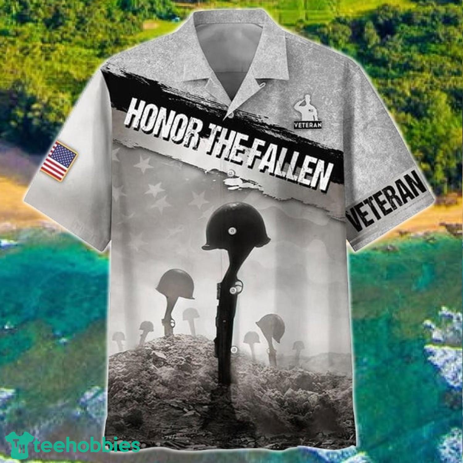 Grey Honor The Fallen Veteran Hawaii Shirt Product Photo 2