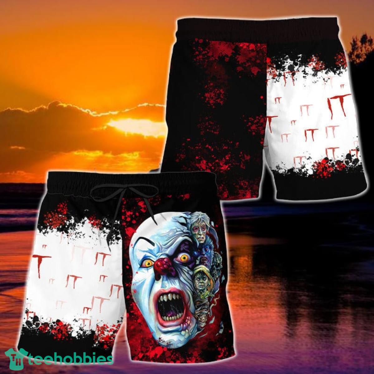 Halloween Pennywise Clown Hawaiian Shorts Product Photo 1