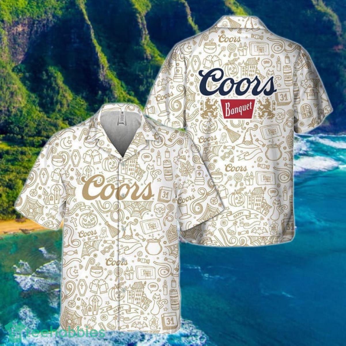 Happy Halloween Doodle Art Coors Banquet Hawaiian Shirt Gift Ideas 2023 Product Photo 1