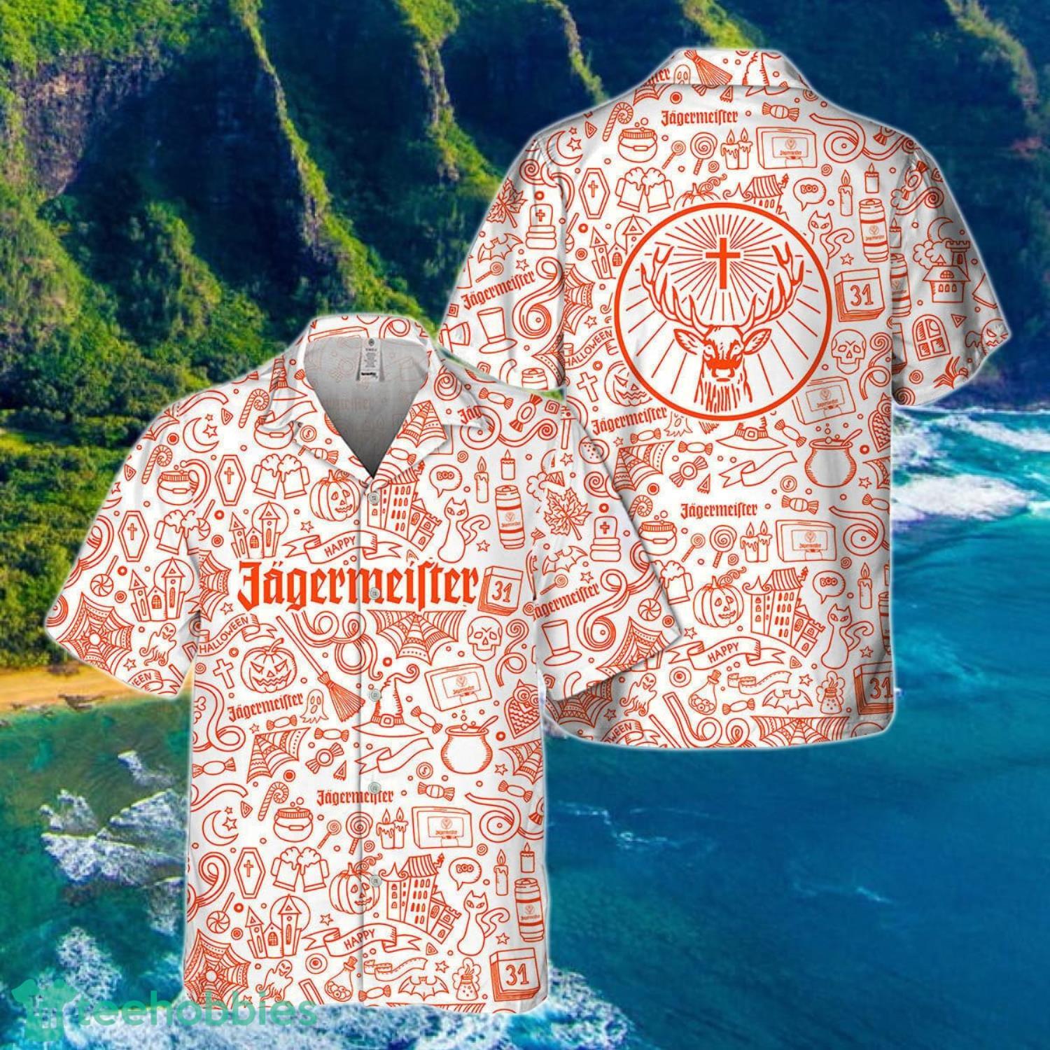 Happy Halloween Doodle Art Jagermeister Hawaiian Shirt Gift Ideas 2023 Product Photo 1